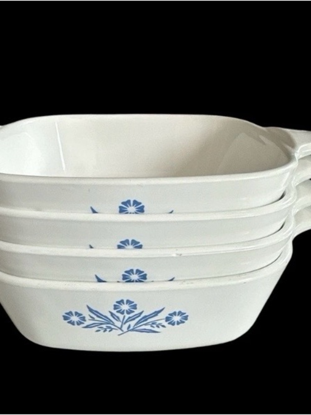 Corningware White Petite Pan with Blue Floral Motif